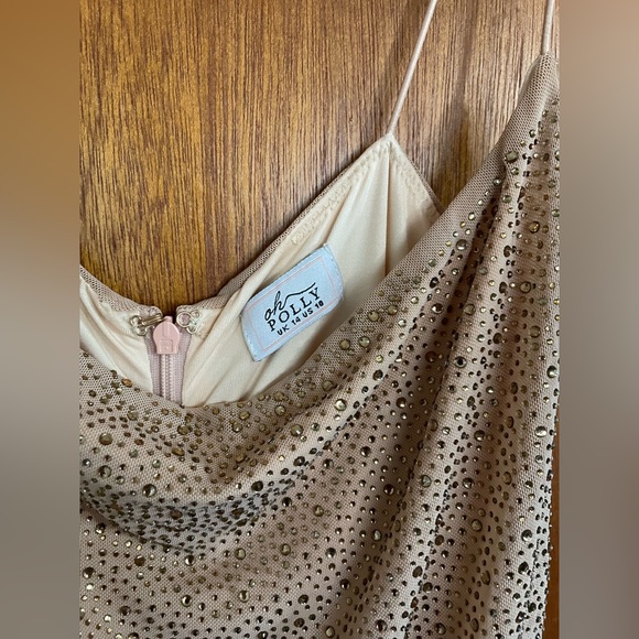 Oh Polly in the spotlight gold ruched sequin dress size 10 - Picture 3 of 5